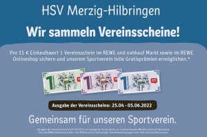 Scheine für Vereine: Noch bis zum 19.06.22 für den HSV einlösen !