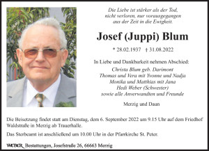 HSV: Trauer um Juppi Blum !